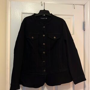 Women's Black Peplum Denim Jacket